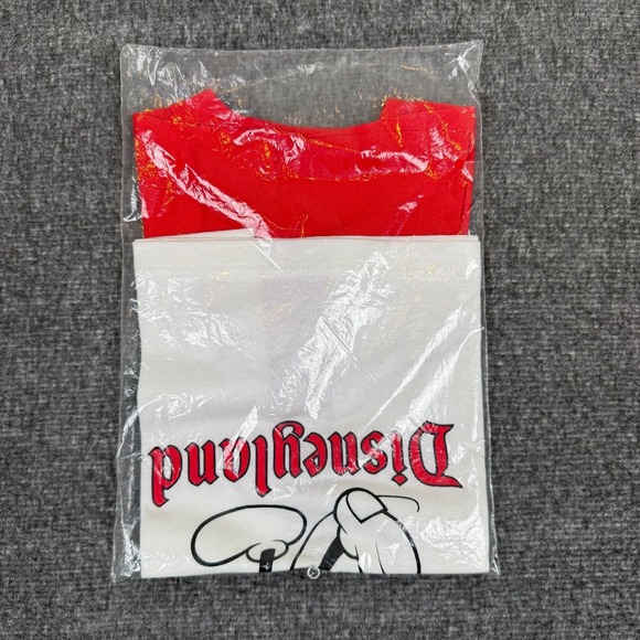 Vintage Walt Disney World Ringer T Shirt Kids Medium 6-8 Mickey Mouse Deadstock - Picture 3 of 4